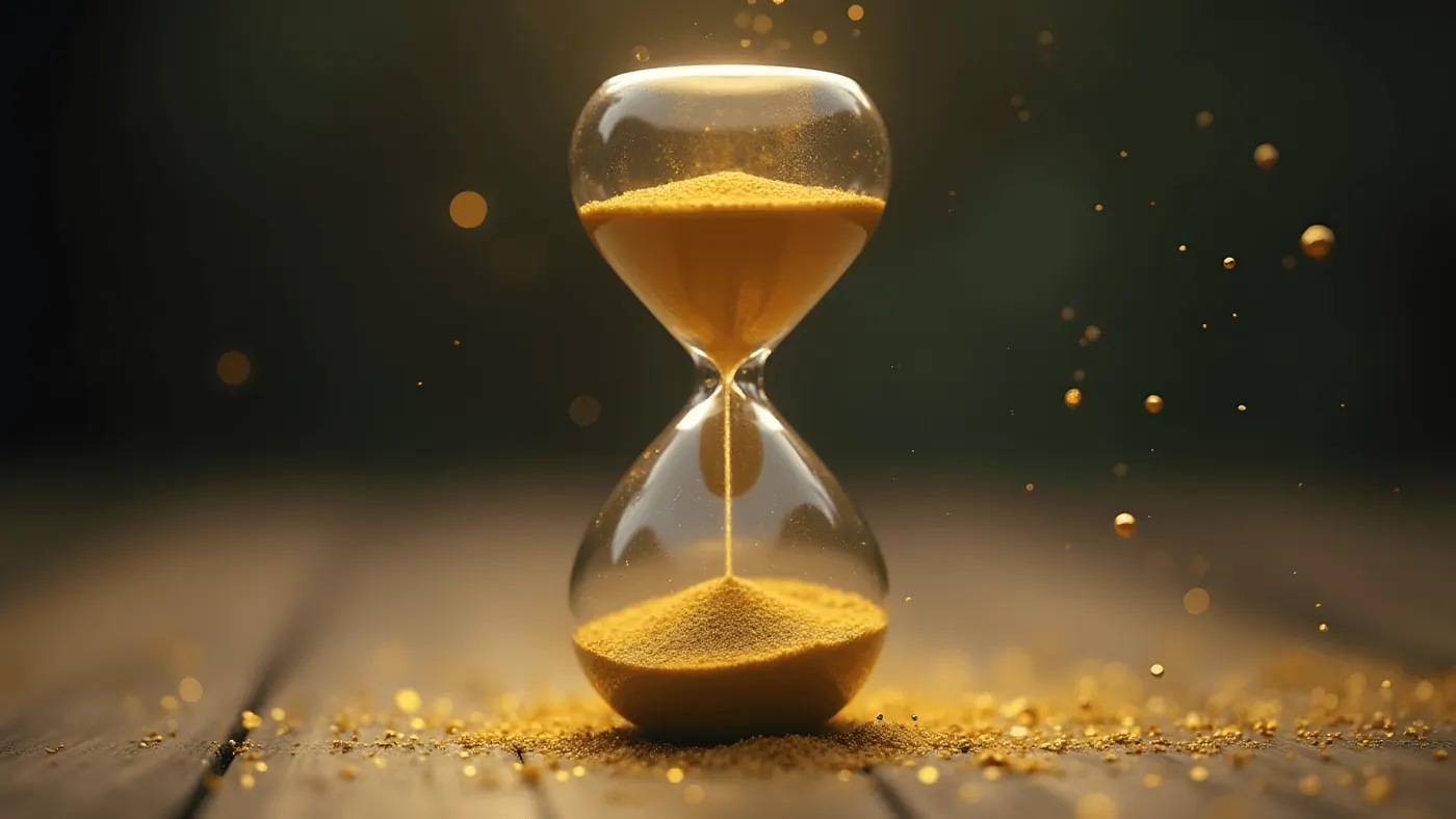 Sablier doré qui s'écoule, illustration d'un avantage fiscal limité dans le temps